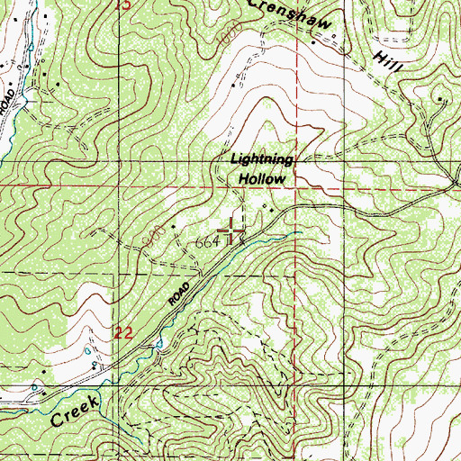Topographic Map of Lightning Hollow, OR