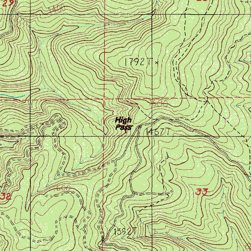 Topographic Map of High Pass, OR