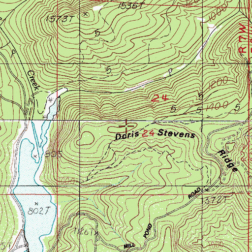 Topographic Map of Doris Stevens Ridge, OR