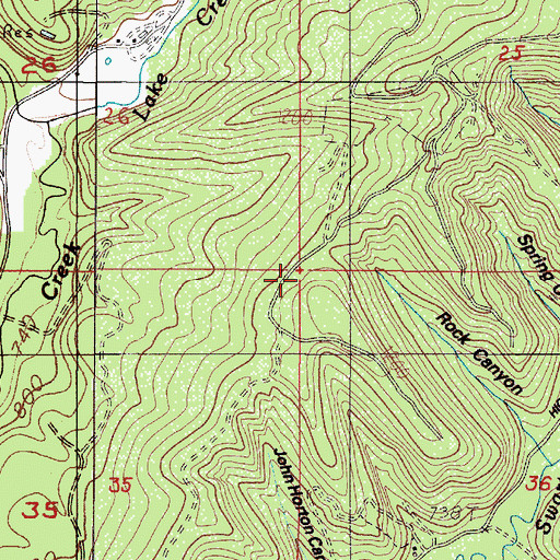Topographic Map of Leibo Canyon, OR