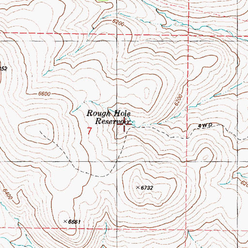Topographic Map of Rough Hole Reservoir, OR