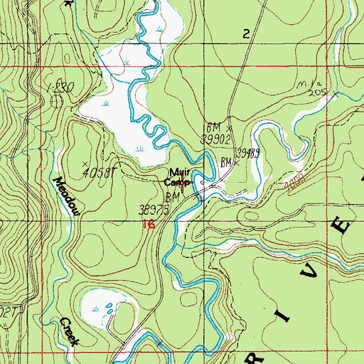 Topographic Map of Muir Camp, OR