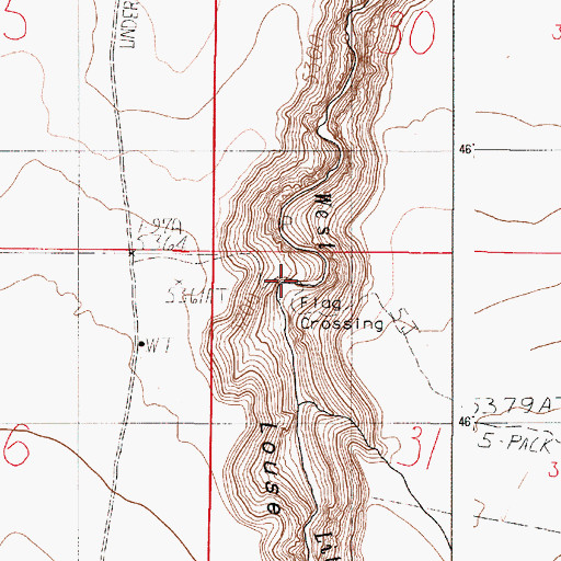 Topographic Map of Flag Crossing, OR