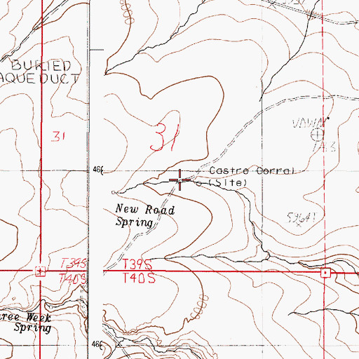 Topographic Map of Castro Corral (historical), OR