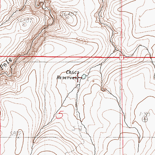 Topographic Map of Chico Reservoir, OR