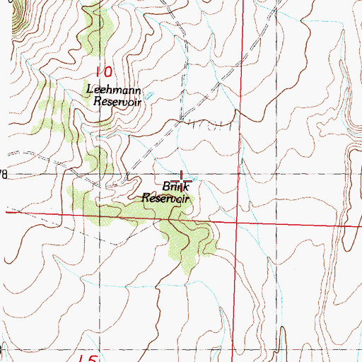 Topographic Map of Brink Reservoir, OR