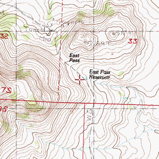 Topographic Map of East Pass Reservoir, OR