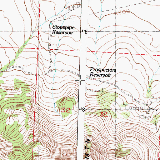 Topographic Map of Prospectors Reservoir, OR
