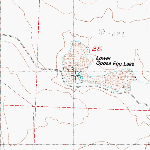 Topographic Map of Lower Goose Egg Lake, OR