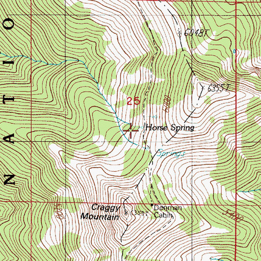 Topographic Map of Horse Spring, OR
