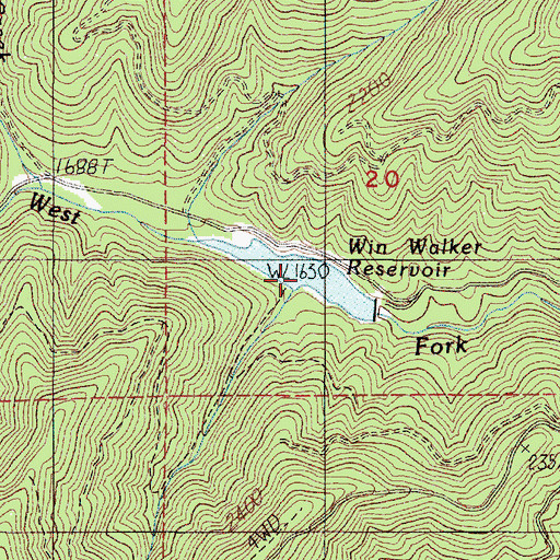 Topographic Map of Win Walker Reservoir, OR