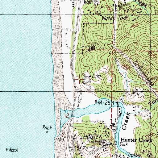 Topographic Map of Rogue Cemetery, OR