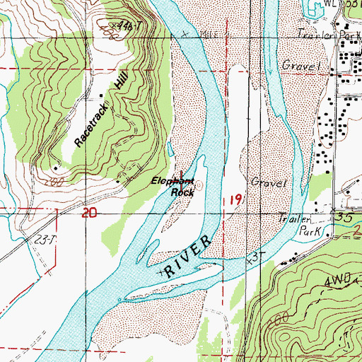 Topographic Map of Elephant Rock, OR