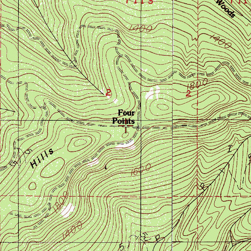 Topographic Map of Four Points, OR