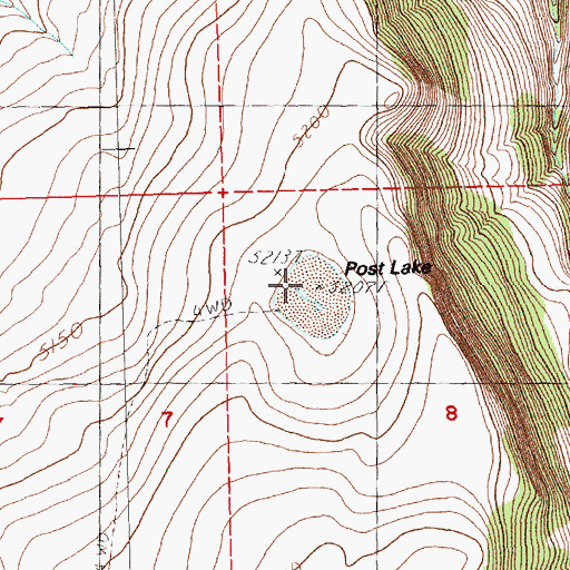 Topographic Map of Post Lake, OR