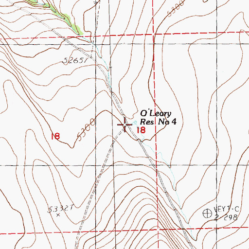 Topographic Map of O'Leary Reservoir Number 4, OR