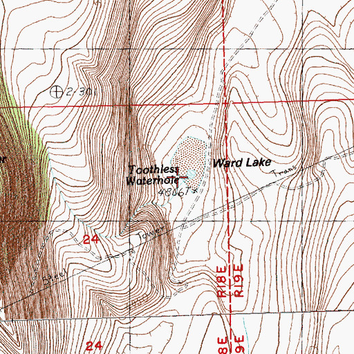 Topographic Map of Toothless Waterhole, OR