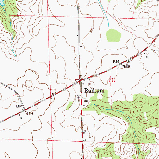 Topographic Map of Balkum, AL