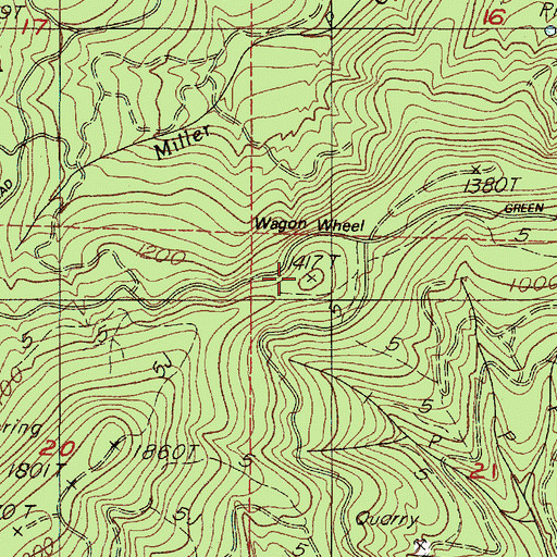 Topographic Map of Wagon Wheel, OR