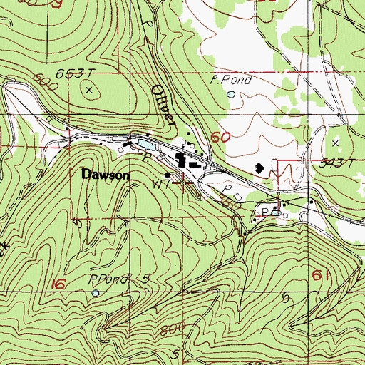 Topographic Map of Miller Creek, OR