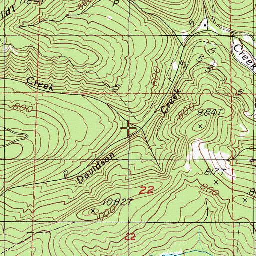 Topographic Map of Pitney Creek, OR
