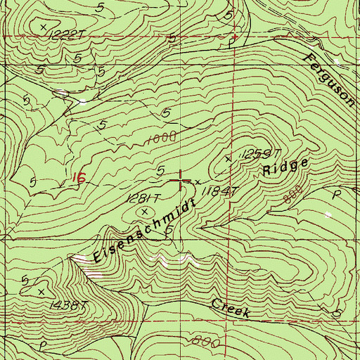 Topographic Map of Eisenschmidt Ridge, OR