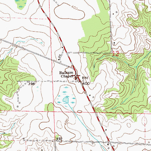 Topographic Map of Balkum Chapel, AL