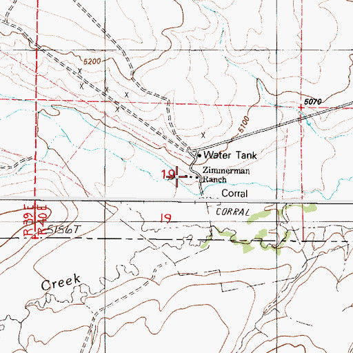 Topographic Map of Zimmerman Ranch, OR