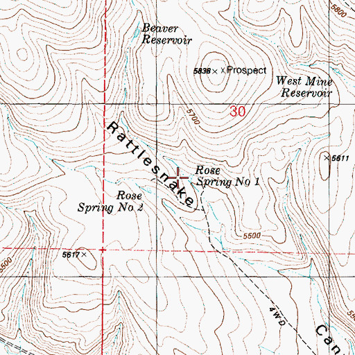 Topographic Map of Rose Spring Number 1, OR