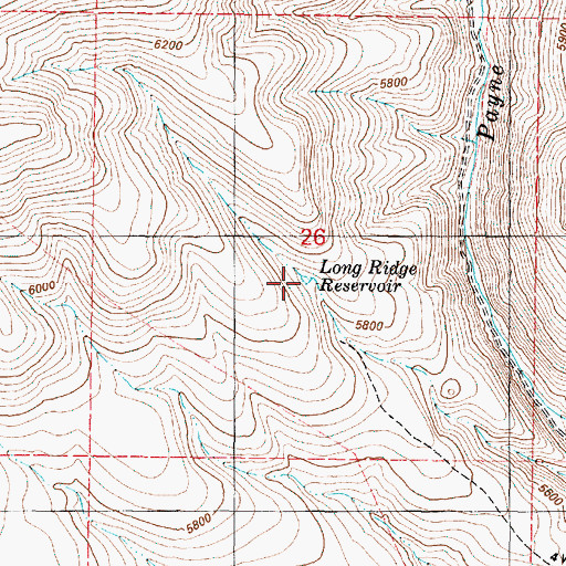 Topographic Map of Long Ridge Reservoir, OR
