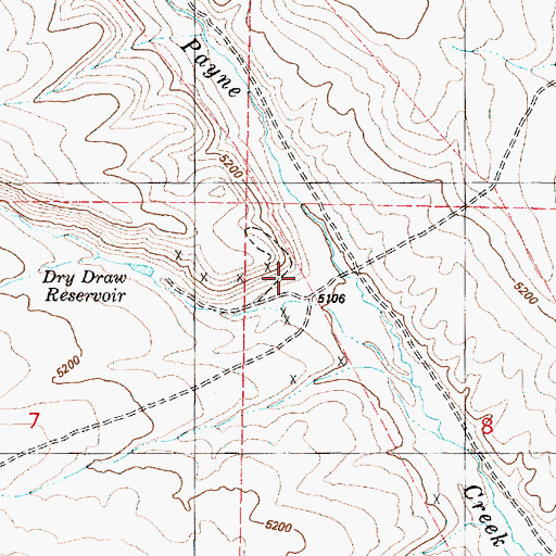 Topographic Map of Dry Draw, OR