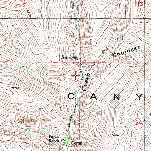 Topographic Map of Cherokee Canyon, OR
