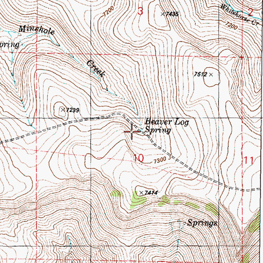 Topographic Map of Beaver Log Spring, OR