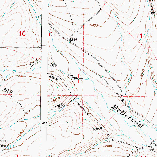 Topographic Map of Dry Creek, OR