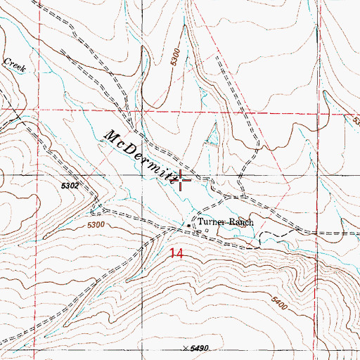 Topographic Map of Turner Creek, OR
