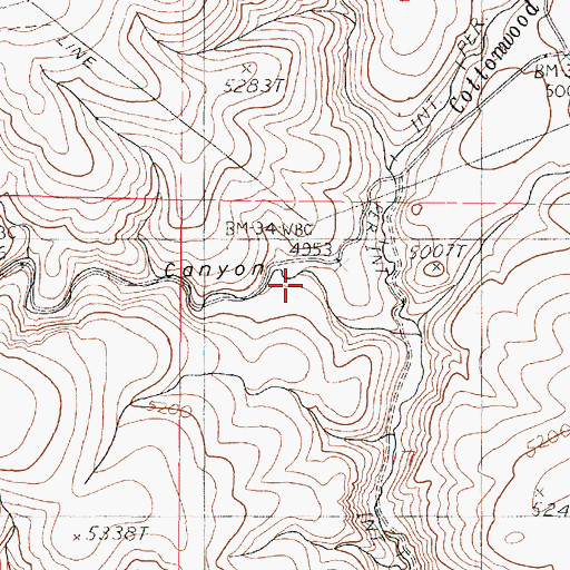 Topographic Map of Cash Canyon, OR