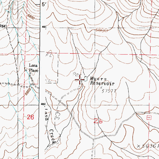 Topographic Map of Myers Reservoir, OR