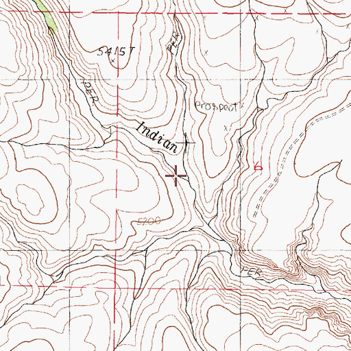 Topographic Map of Spring Creek, OR