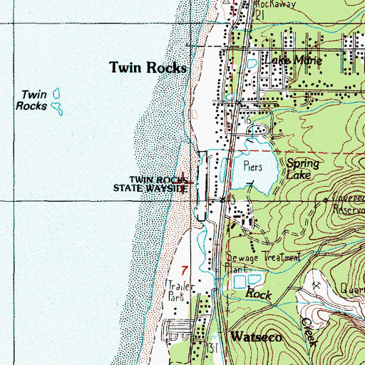 Topographic Map of Twin Rocks State Park, OR