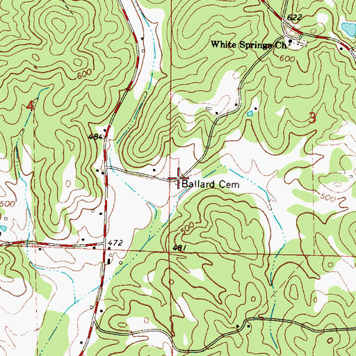 Topographic Map of Ballard Cemetery, AL