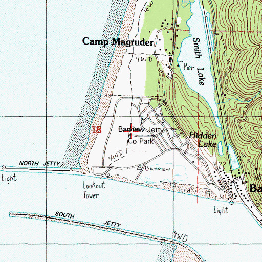 Topographic Map of Barview County Park, OR