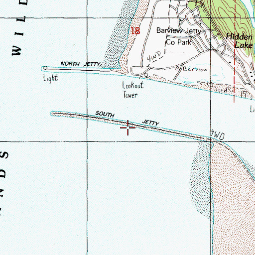 Topographic Map of South Jetty, OR