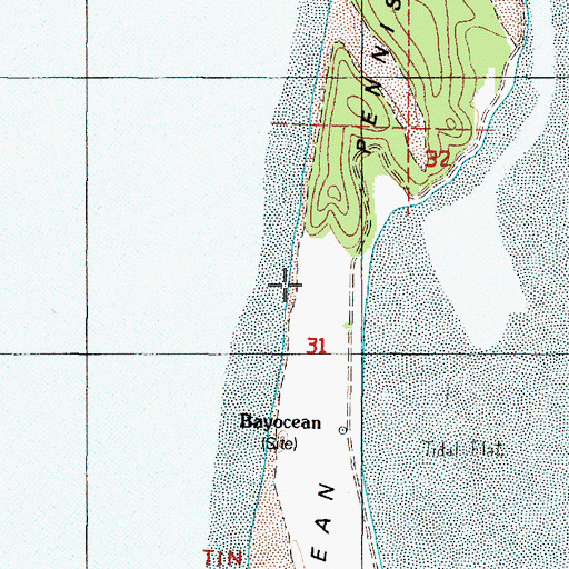 Topographic Map of Bayocean Peninsula, OR