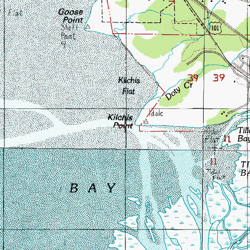Topographic Map of Kilchis Point, OR