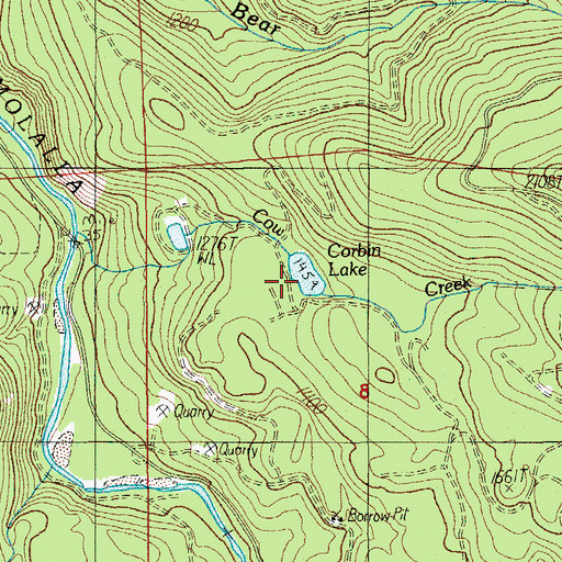 Topographic Map of Corbia Lake, OR