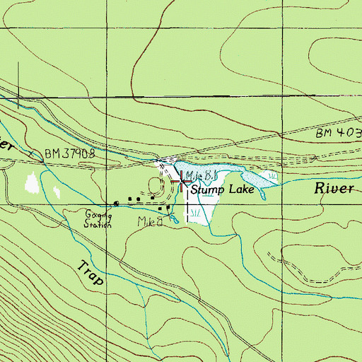 Topographic Map of Bear Creek, OR