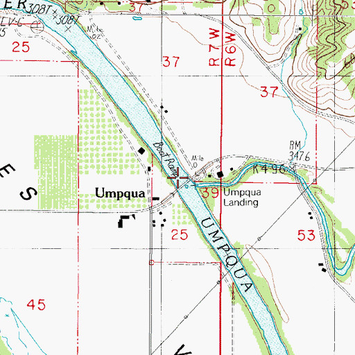 Topographic Map of Umpqua Landing, OR