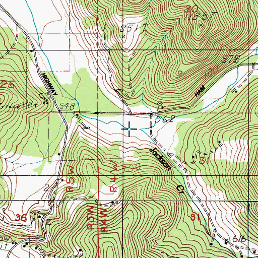 Topographic Map of Jackson Creek, OR