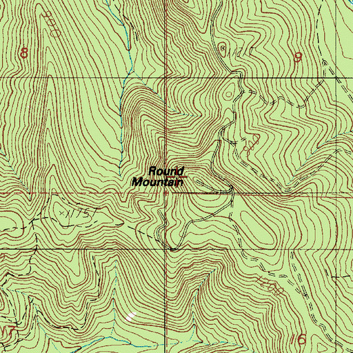 Topographic Map of Round Mountain, OR