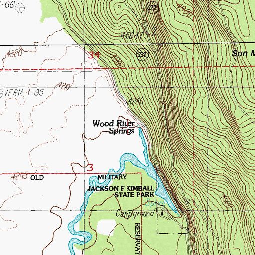 Topographic Map of Wood River Springs, OR